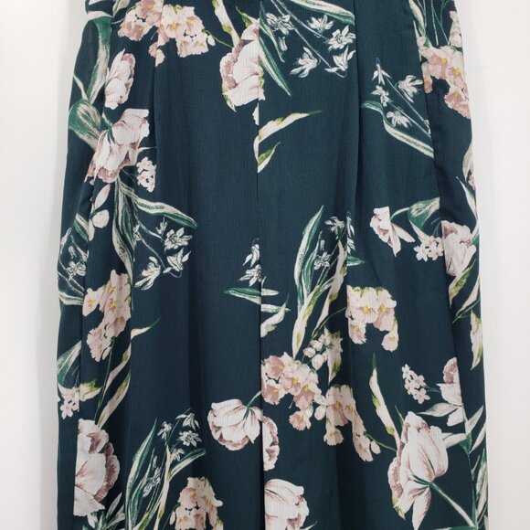 City Chic Floral Wide Leg Jumpsuit 14 Cropped Off Shoulder Fresh Field Green - Picture 6 of 11